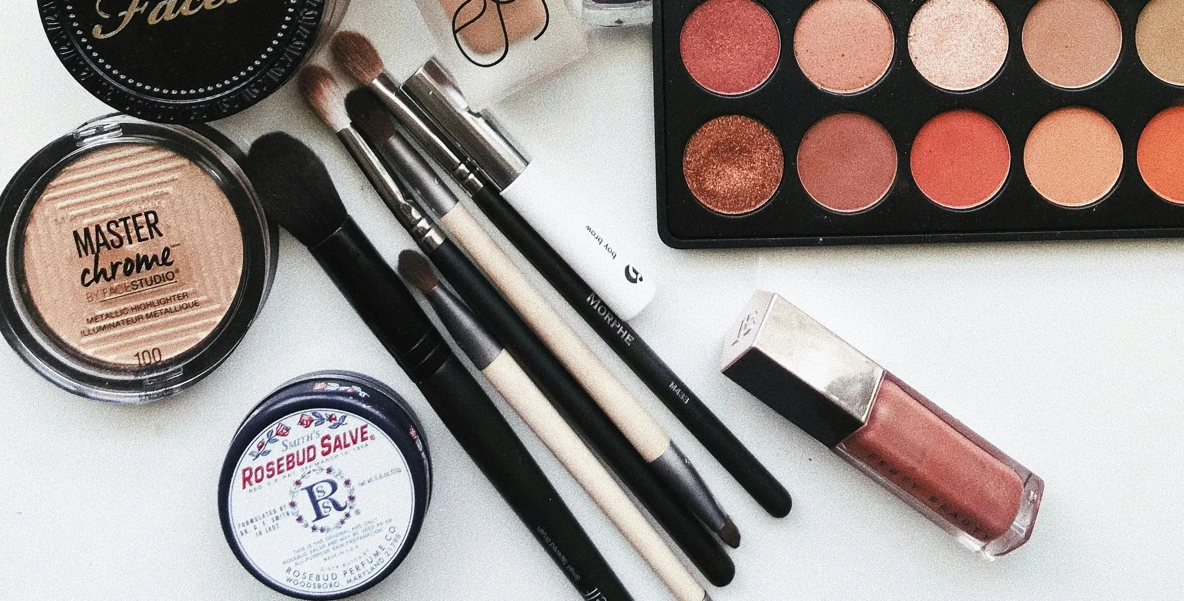 Professional makeup kit and brushes